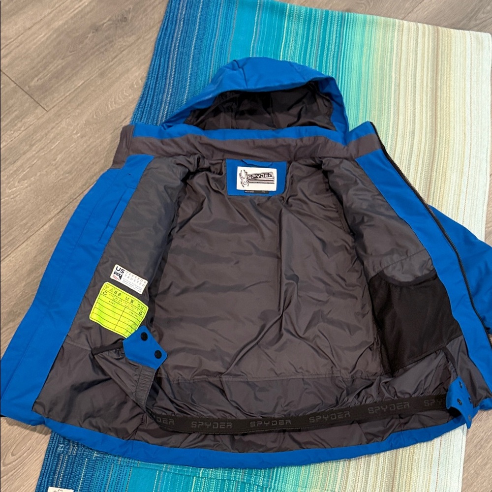 Spyder Boys Impulse Down Blue Insulated Jacket - Picture 3 of 4